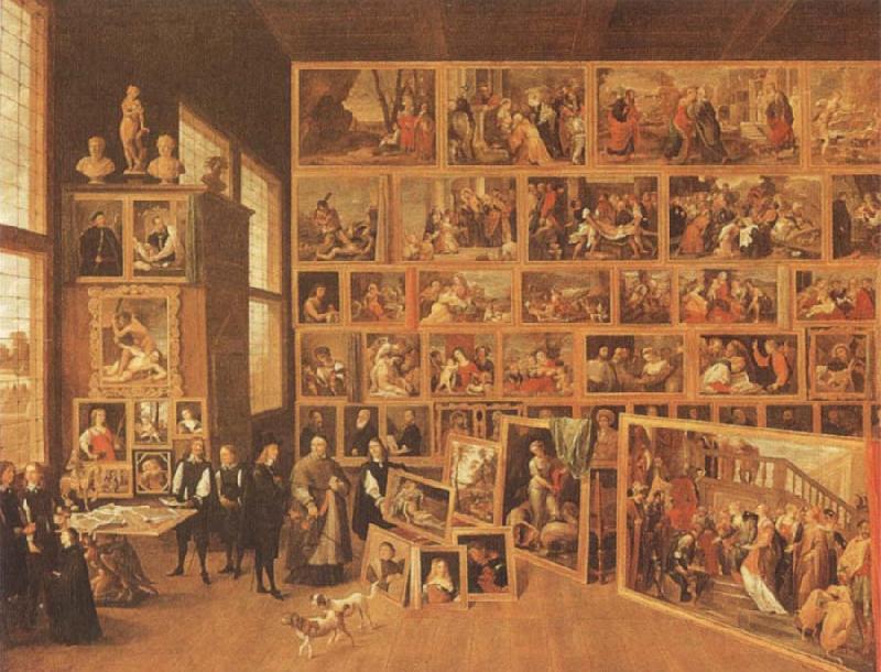TENIERS, David the Younger Archduke Leopold william in his gallery at Brussels Germany oil painting art